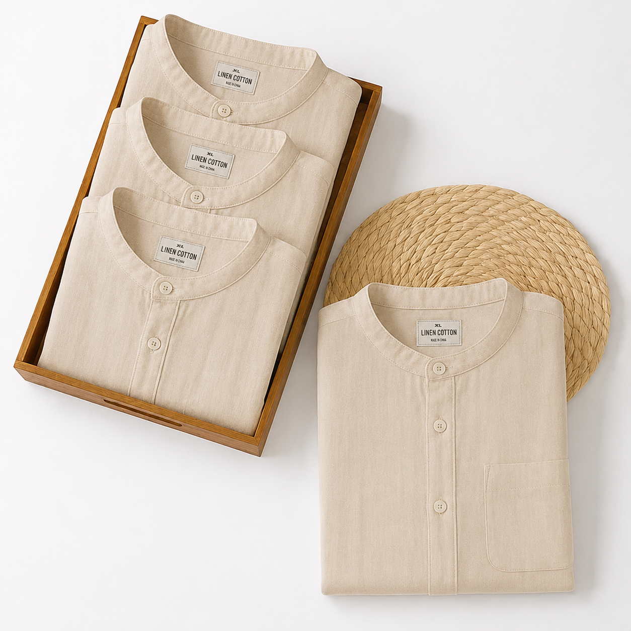 Men's Premium Line Linen Shirts (Pack Of 4)