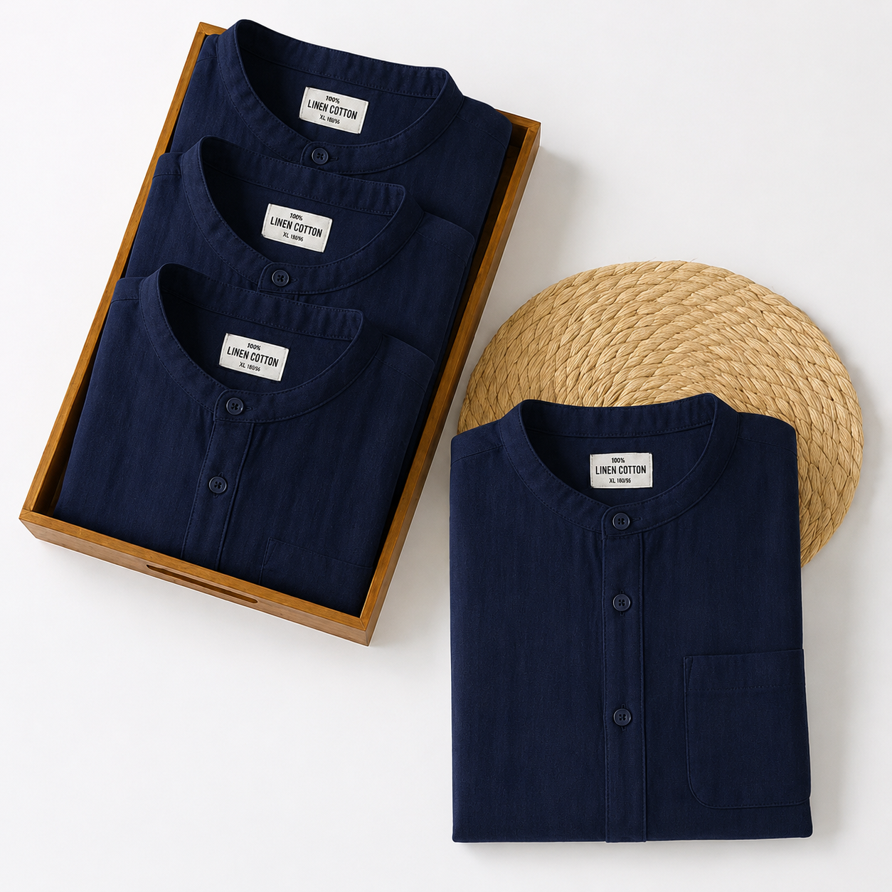 Men's Premium Line Linen Shirts (Pack Of 4)