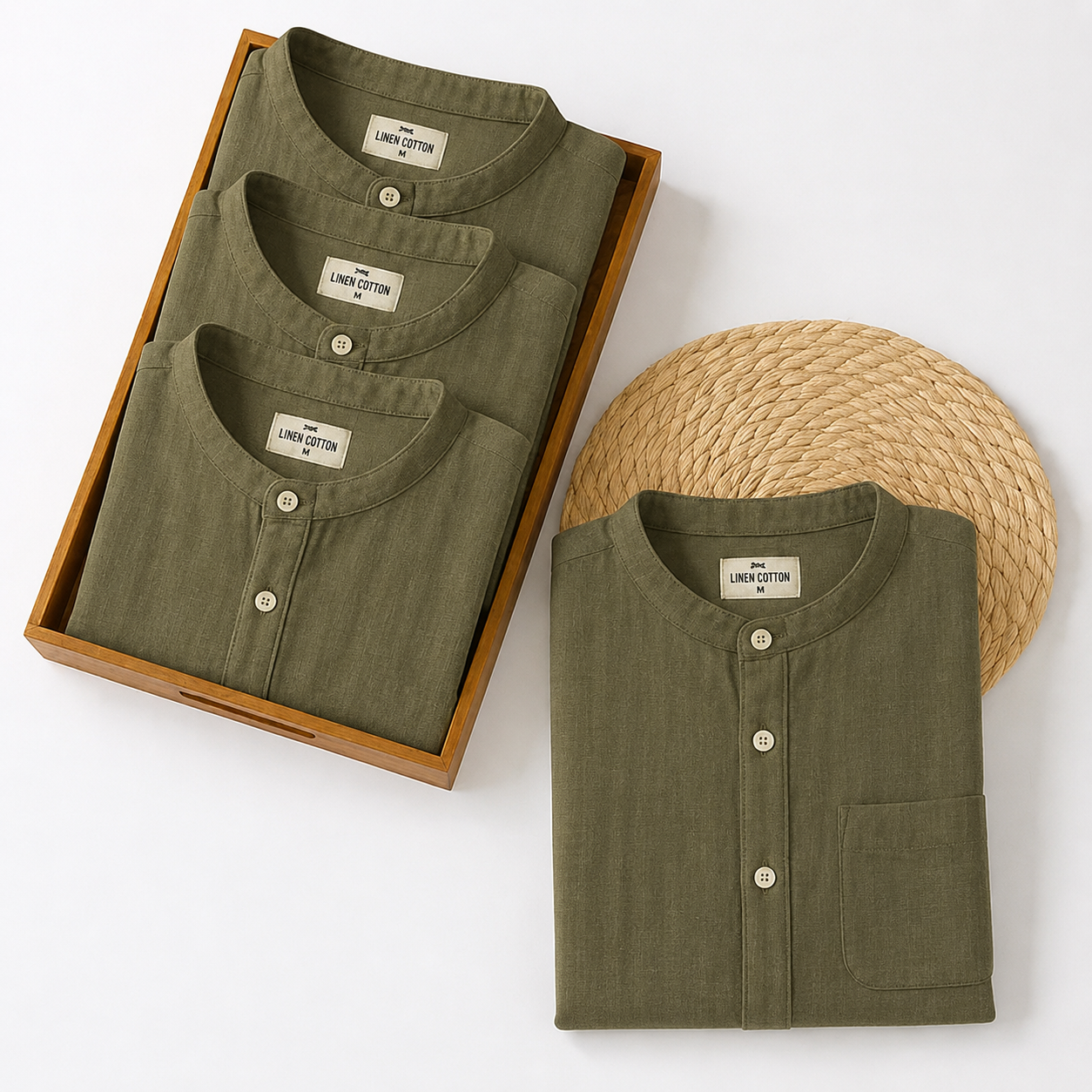 Men's Premium Line Linen Shirts (Pack Of 4)